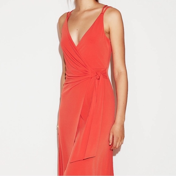 Express Coral Maxi Wrap dress - Picture 2 of 5